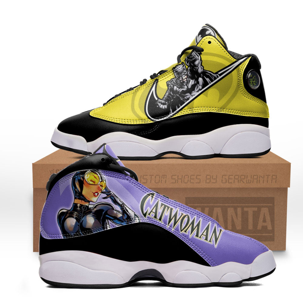 Batman vs Catwoman J13s Sneakers Super Heroes Custom Shoes Grabiiva